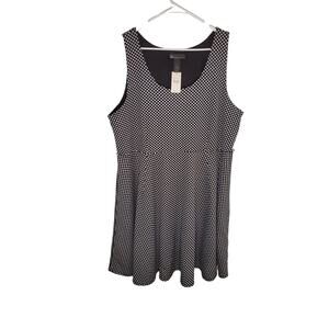 NWT Lane Bryant Twee Retro Style Textured Sleeveless Polka Dot Dress